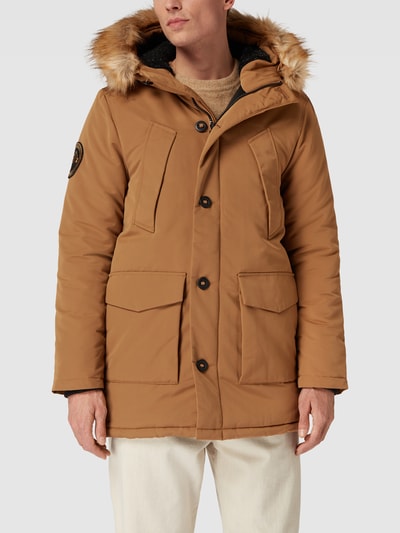 Superdry Parka met capuchon met imitatiebont Camel - 4