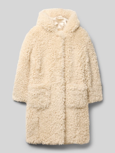 Guess Mantel aus Kunstfell mit Stehkragen Sand 1
