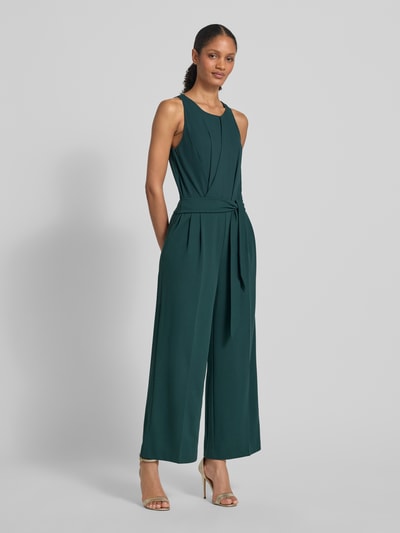 V.M. Jumpsuit met strikceintuur Donkergroen - 1