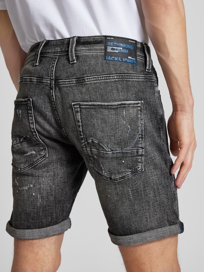 Jack & Jones Korte regular fit jeans in used-look Antraciet - 3