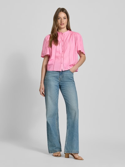 YAS Bluzka o kroju regular fit ze stójką model ‘GUNIA’ Mocnoróżowy 1