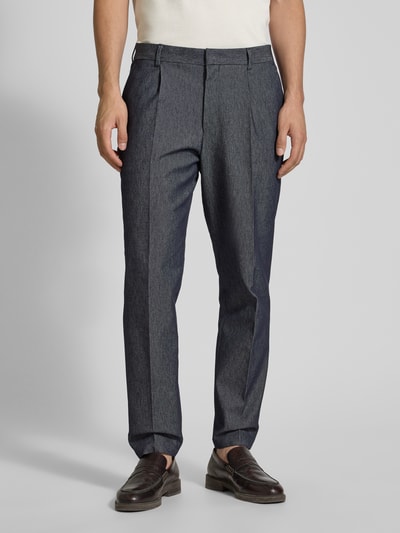 BOSS Tapered Fit Anzughose aus Baumwoll-Mix Modell 'PERIN' Marine 4