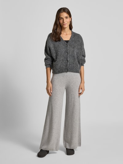 s.Oliver BLACK LABEL Wide leg gebreide broek van een mix van wol en kasjmier Lichtgrijs - 1