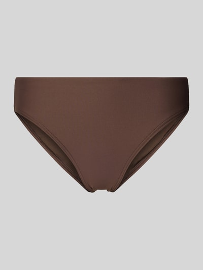Produktfoto, Bikini-Slip im Allover-Look von Jake*s Casual in Braun, glatte Textur, Material-Mix mit Stretch-Anteil, elastischer Bund, körpernahe Passform