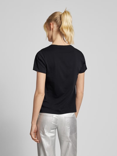 Hugo Blue NU NIEUW bij P&C*: T-shirt met labelstitching, model 'Classic' Zwart - 5