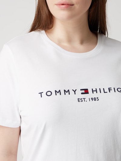 Tommy Hilfiger Curve PLUS SIZE T-shirt van katoen Wit - 3