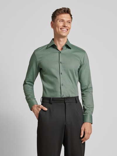 BOSS Slim fit zakelijk overhemd met kentkraag, model 'Hank' Groen - 4