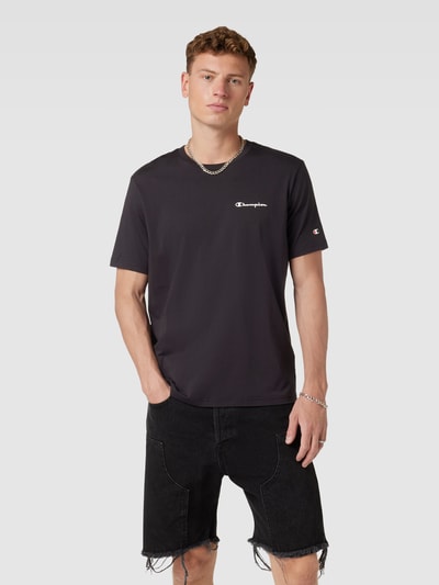 CHAMPION T-Shirt mit Label-Print Black 4