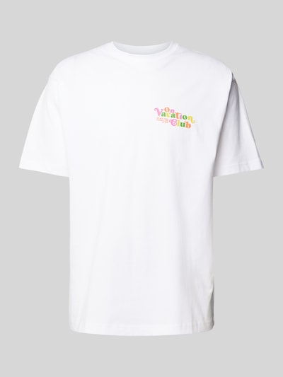 On Vacation T-shirt met labelprint Wit - 2