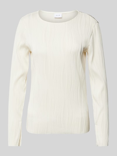 Vila Longsleeve mit Strukturmuster Modell 'NIRA' Offwhite 2