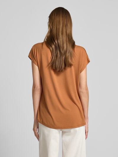 More & More T-shirt van een mix van viscose en elastaan met ronde hals Cognac - 5