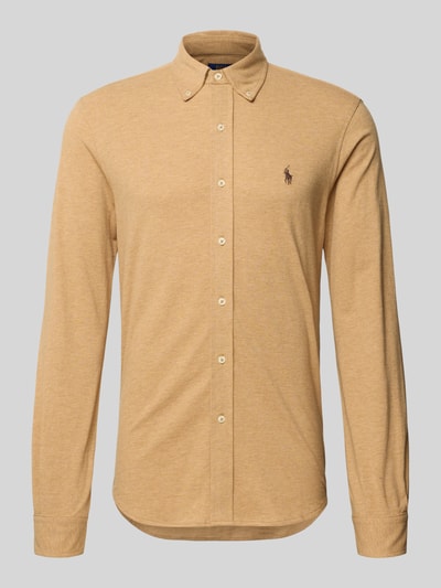 Produktfoto, Freizeithemd mit Knopfleiste von Polo Ralph Lauren in Beige, Reine Baumwolle, Regular-Fit, Button-Down-Kragen, Label-Stitching