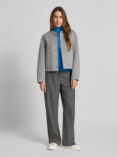 Jake*s Casual Bluzka z długim rękawem o kroju slim fit z mieszanki wiskozy z efektem dzianiny Niebieski 1