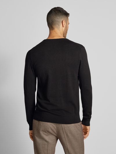 Lindbergh Gebreide pullover met ribboorden Zwart - 5