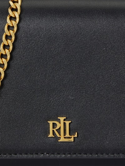 Lauren Ralph Lauren Torba na ramię z czystej skóry z detalem z logo Czarny 5
