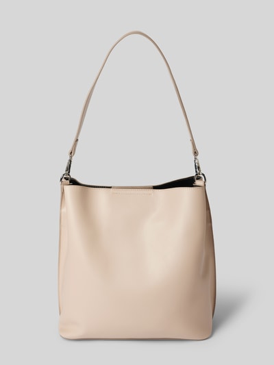 Seidenfelt Handtasche mit Tragehenkel und verstellbarem Schulterriemen Beige 4