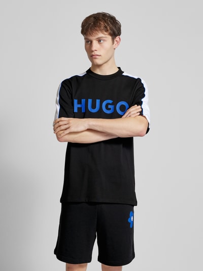 Hugo Blue NOWOŚĆ w P&C*: T-shirt z nadrukiem z logo Czarny 4