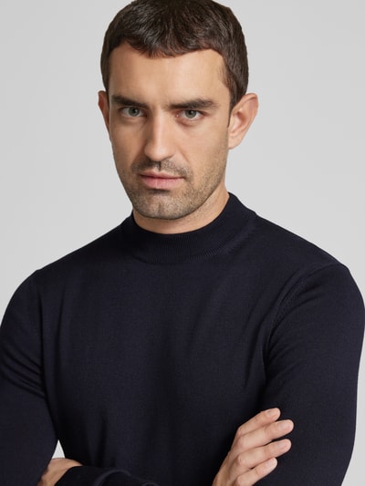 JOOP! Collection Strickpullover aus Schurwolle mit Stehkragen Modell 'Davide' Marine 3