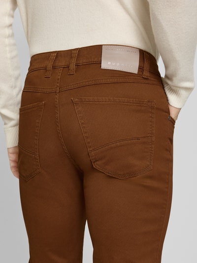 bugatti Modern fit broek in 5-pocketmodel Cognac - 3