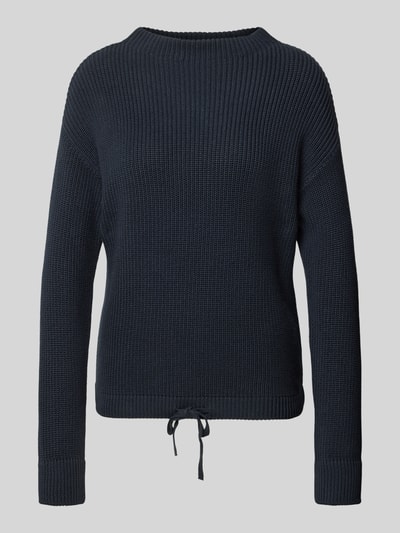 Jake*s Casual Sweter z dzianiny z wiązanym detalem Ciemnoniebieski 2