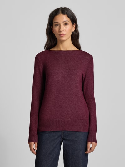 Christian Berg Woman Sweter z dzianiny z dekoltem w łódkę Wiśniowy melanż 4