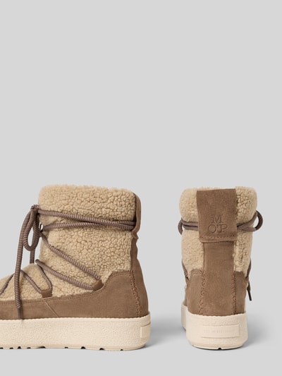 Marc O'Polo Teddyfell-Stiefel mit Schnürung Modell 'PIA' Taupe 2