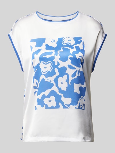 comma Casual Identity T-shirt met motiefprint Blauw - 2