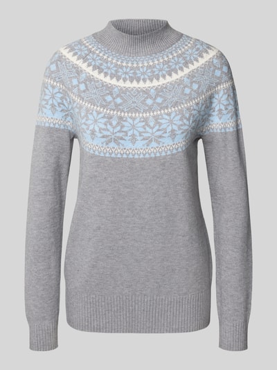 Christian Berg Woman Gebreide pullover met opstaande kraag Middengrijs gemêleerd - 2