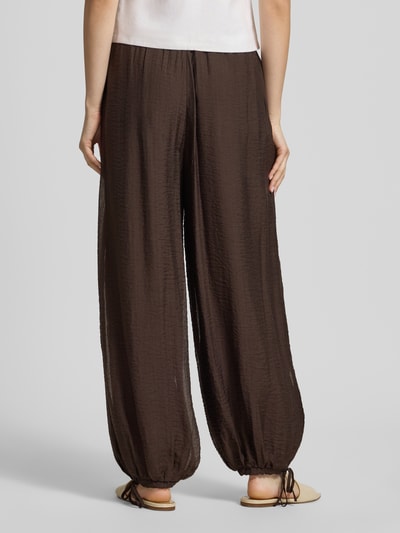 Gina Tricot Ballon Hose aus Viskose-Mix mit Kordelzug am Saum Dunkelbraun 5