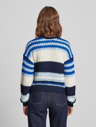 Noisy May Gebreide pullover met extra brede schouders, model 'CHARLIE' Lichtblauw - 5