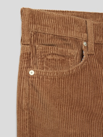 GANT Loose fit broek in ribcordlook Lichtbruin - 2