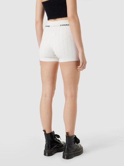 Tommy Jeans Shorts in Strick-Optik mit Label-Print Offwhite 5