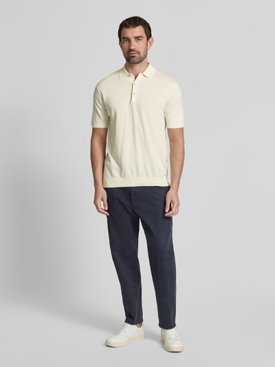 PEOPLE OF SHIBUYA Poloshirt mit Seitenschlitzen Modell 'NITO' Kitt 1