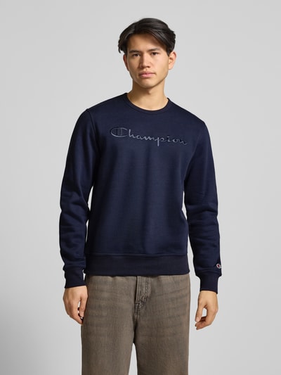CHAMPION Sweatshirt met labelstitching en ronde hals Marineblauw - 4