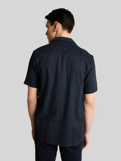 Tom Tailor Regular Fit Freizeithemd aus Leinen-Baumwolle-Mix Marine 5