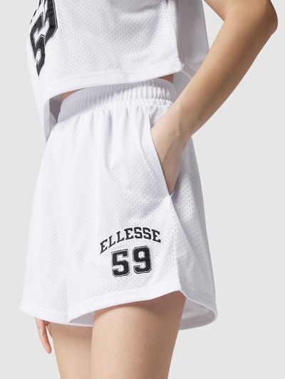 Ellesse Shorts aus Mesh mit Label-Patch Weiss 3