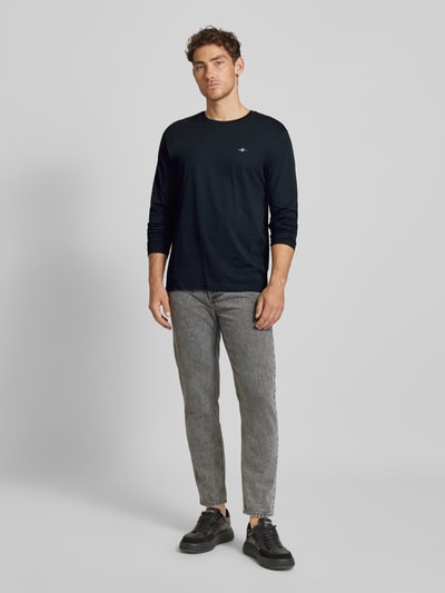 Gant Longsleeve mit Label-Stitching Black 1