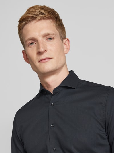 Eterna Slim fit zakelijk overhemd met haaikraag Antraciet - 3