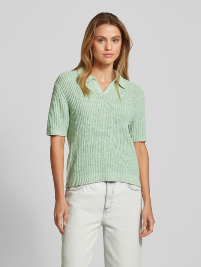 Christian Berg Woman Gebreid shirt met V-hals Lindegroen - 4