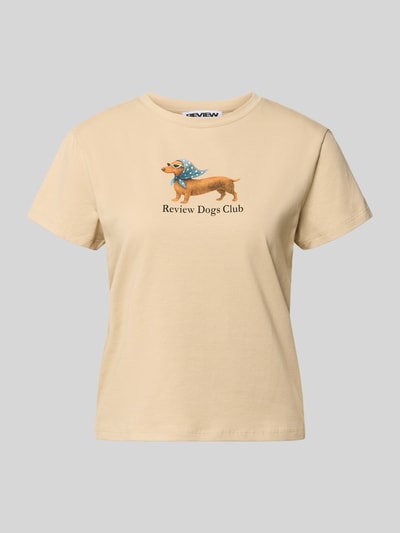 REVIEW T-Shirt mit Motiv-Print und Rundhalsausschnitt Sand 2