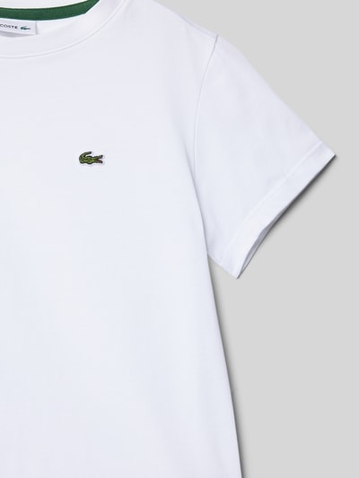 Lacoste T-shirt z detalem z logo Biały 2