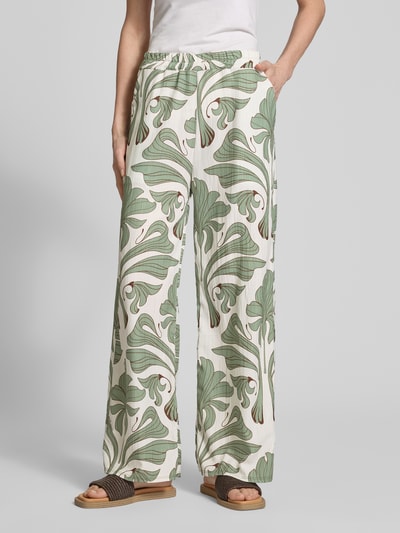 ZABAIONE Stoffen broek met elastische band Kaki - 4