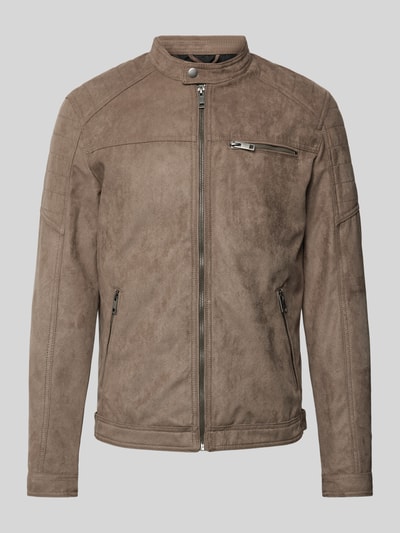 Jack & Jones Jacke mit Reißverschluss Modell 'ROCKY' Taupe 2