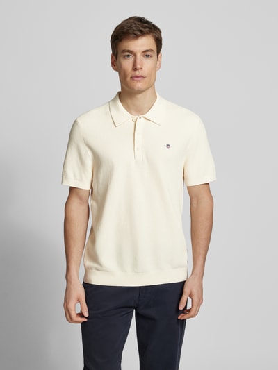 Gant Regular Fit Poloshirt mit Strukturmuster Offwhite 4