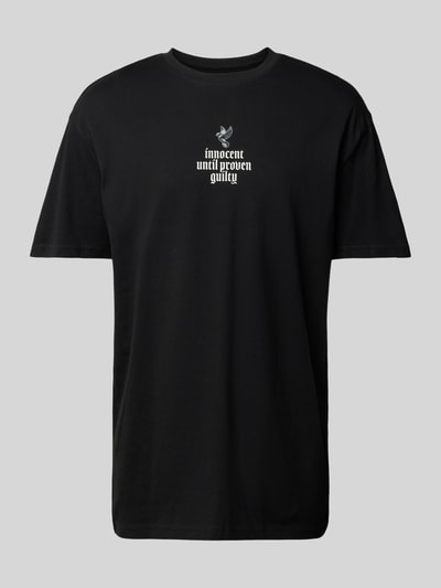 Mister Tee T-shirt o kroju oversized z nadrukowanym napisem Czarny 2