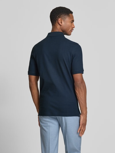 bugatti Slim Fit Poloshirt mit Strukturmuster Marine 5