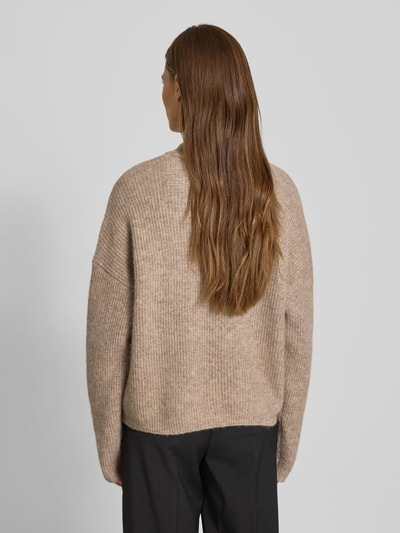 Gestuz Gebreid jack van alpacamix met opstaande kraag, model 'Alpha' Beige - 5