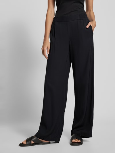 Esprit Relaxed fit stoffen broek met elastische band Zwart - 4