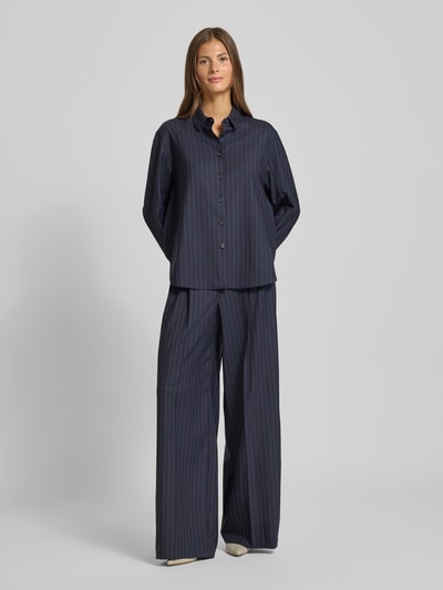 Windsor Stoffen broek met Franse steekzakken Marineblauw - 1