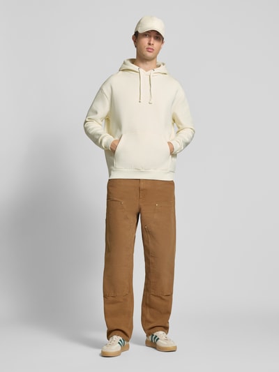 Karl Kani Relaxed fit HOODIE met Kangoeroezak Offwhite - 1